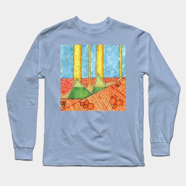 laserbeam mountains Long Sleeve T-Shirt by goodcartoons